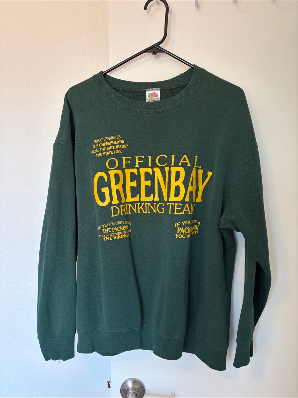 Official Green Bay Drinking Team Sweatshirt - Green